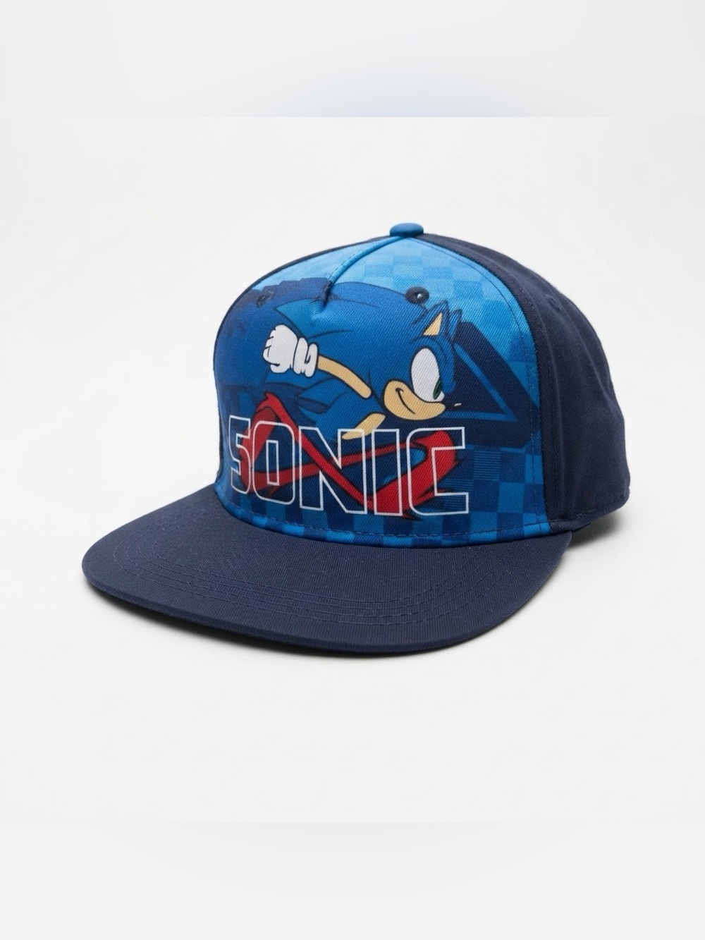 SEGA Sonic The Hedgehog Youth Snapback Hat Blue Flat Brim Cap OSFA